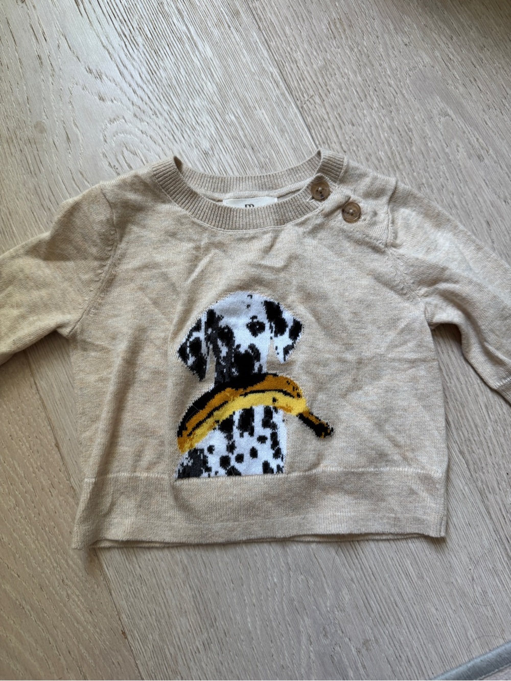 Banana Republic baby Beige Dalmatian Sweater with Yellow Scarf